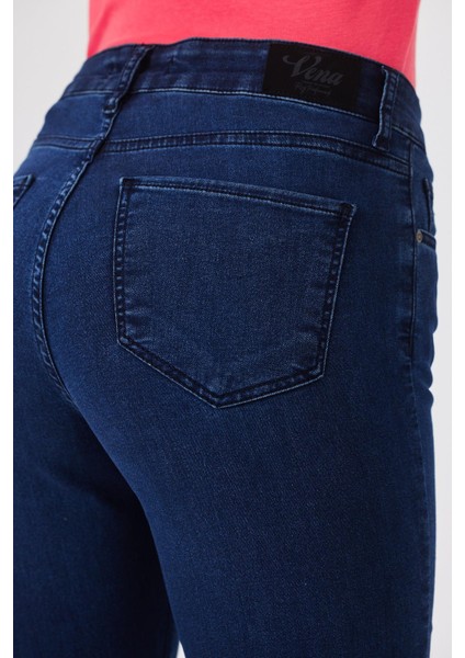 Kadın Gabriel Blue Black Straight Fit Jean Pantolon fırsatları