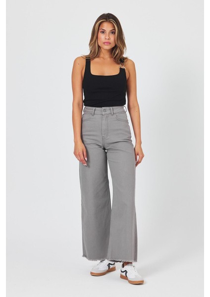 Kadın Floransa Gri Wide Leg Pantolon