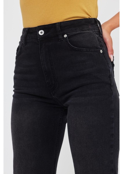 Kadın Marrakesh Black Yüksek Bel Straight Fit Jean Pantolon modelleri