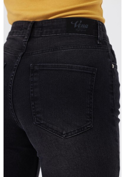 Kadın Marrakesh Black Yüksek Bel Straight Fit Jean Pantolon fırsatları