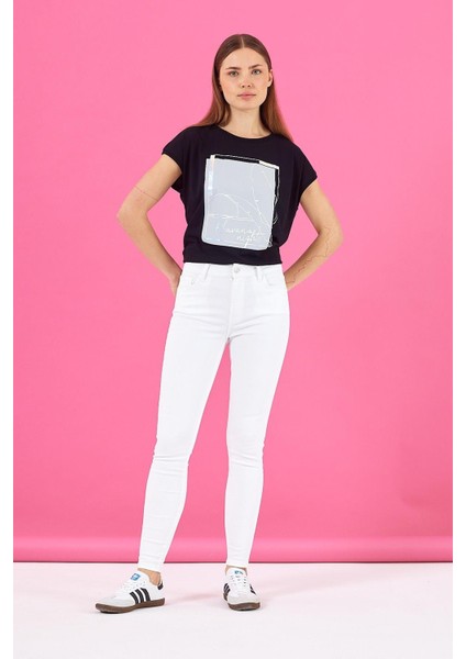 Kadın Gabriella Beyaz Renkli Skinny Jean Pantolon fiyatları