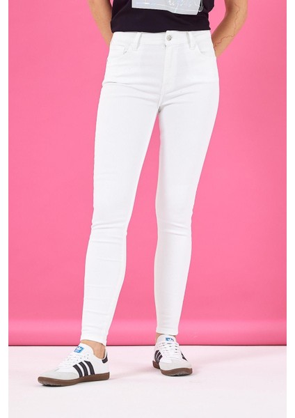 Kadın Gabriella Beyaz Renkli Skinny Jean Pantolon modelleri