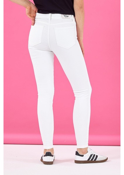 Kadın Gabriella Beyaz Renkli Skinny Jean Pantolon fırsatları