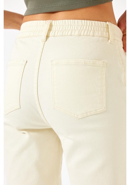 Kadın Norah Kemik Beli Lastikli Renkli Jean Pantolon fırsatları