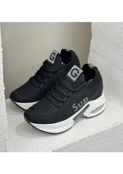 Guja 24Y300-3 Kadın Gizli Dolgu Yüksek Air Tabanlı Örme Sneaker Spor Taşlı Ayakkabı fırsatları