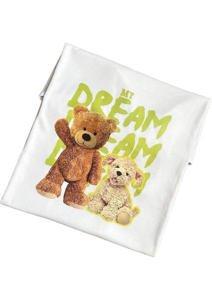 Teddy Baskılı Oversize Unisex T-Shirt