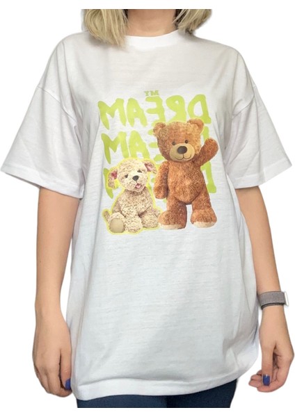 Teddy Baskılı Oversize Unisex T-Shirt