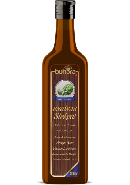 100% Doğal Enginar Sirkesi Cam Şişe 500 ml