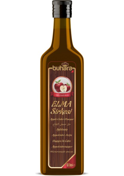 100% Doğal Elma Sirkesi Cam Şişe 500 ml