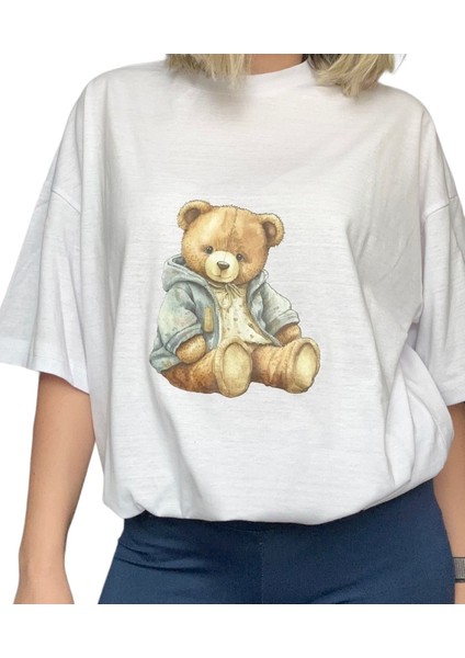 Teddy Baskılı Oversize Unisex T-Shirt