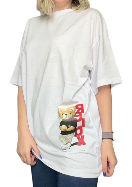 Teddy Baskılı Oversize Unisex T-Shirt