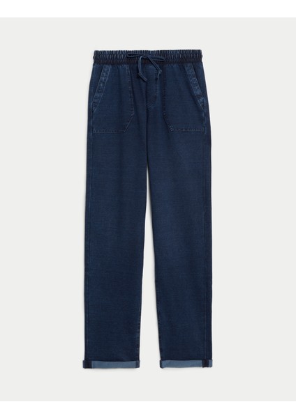 Marks & Spencer Straight Leg Örme Denim Pantolon