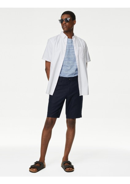 Regular Fit Keten Chino Şort