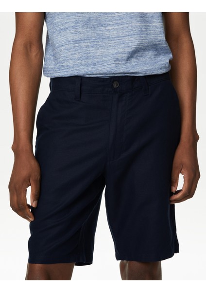 Regular Fit Keten Chino Şort