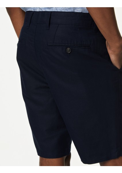 Regular Fit Keten Chino Şort