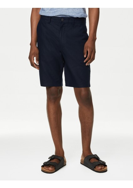 Regular Fit Keten Chino Şort
