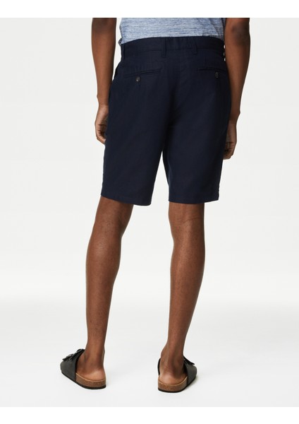 Regular Fit Keten Chino Şort