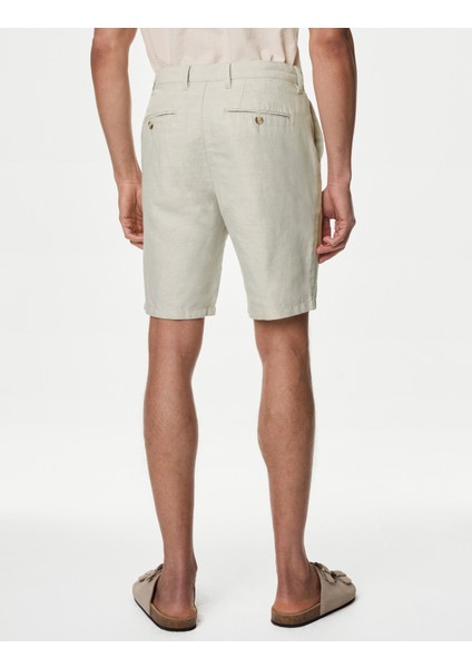 Marks & Spencer Regular Fit Keten Chino Şort