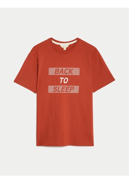 Saf Pamuklu Kısa Kollu Pijama Üstü