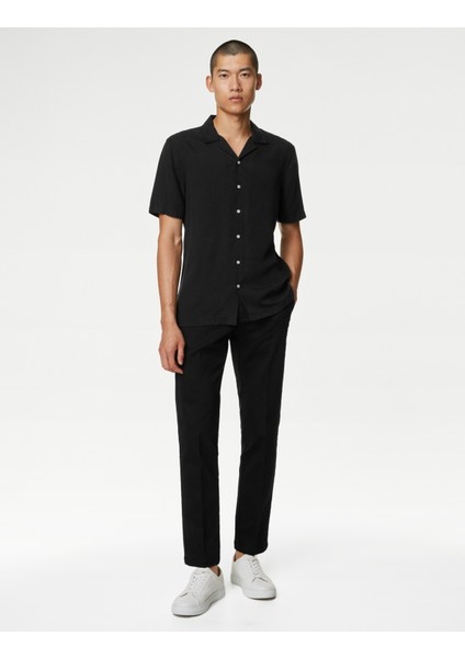 Yumuşak Dokulu Kısa Kollu Gömlek