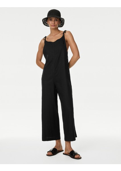 Marks & Spencer Wide Leg Crop Keten Tulum