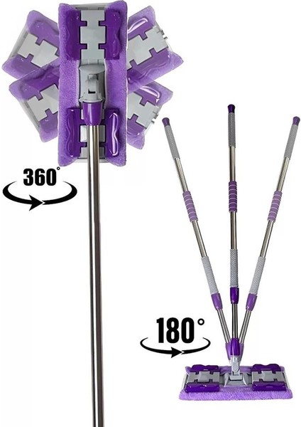 40 Adet Süper Islak Havlu Hediyeli Yer Cam Silme Mopu Mikrofiber Yedek Bezli Yer Duvar Fayans Silme