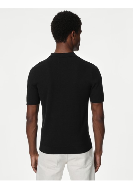 Kısa Kollu Örme Polo Yaka T-Shirt fırsatları