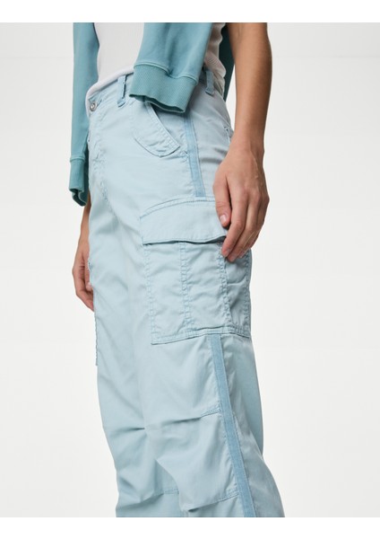 Lyocell™ Straight Leg Crop Kargo Pantolon modelleri