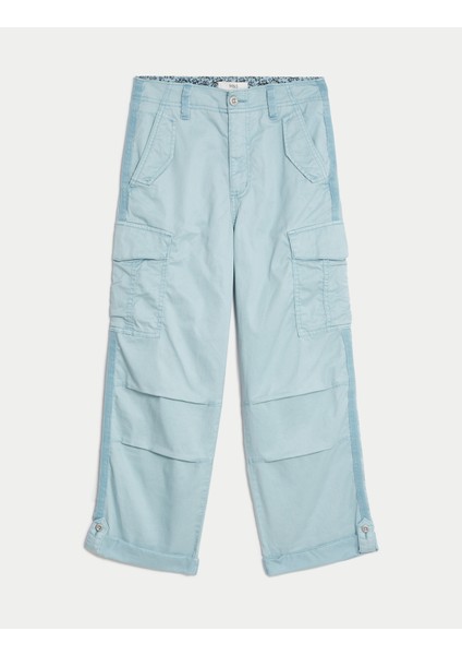 Lyocell™ Straight Leg Crop Kargo Pantolon indirimleri