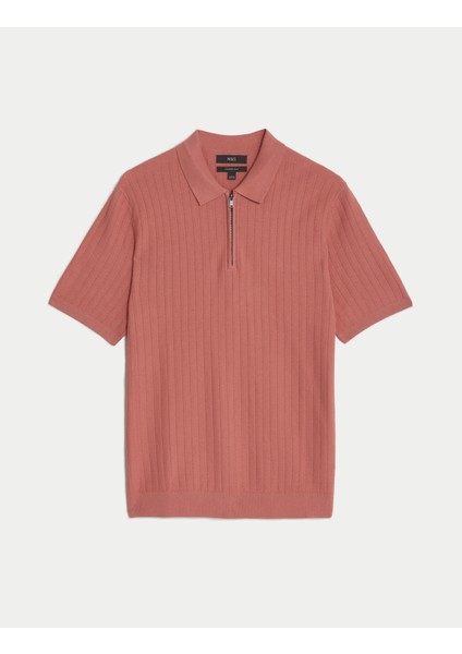 Marks & Spencer Kısa Kollu Örme Polo Yaka T-Shirt