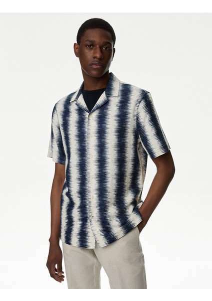 Regular Fit Kısa Kollu Keten Gömlek fiyatları