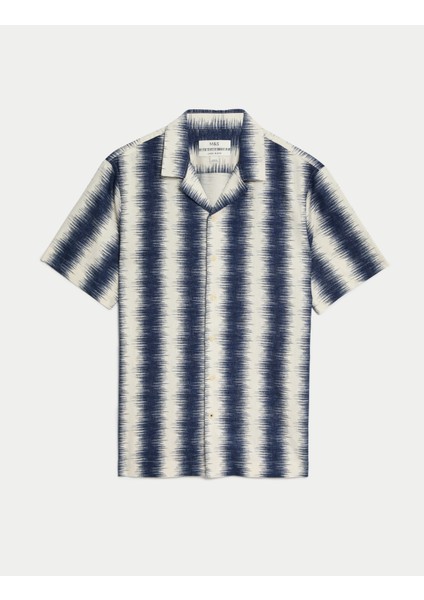 Regular Fit Kısa Kollu Keten Gömlek modelleri