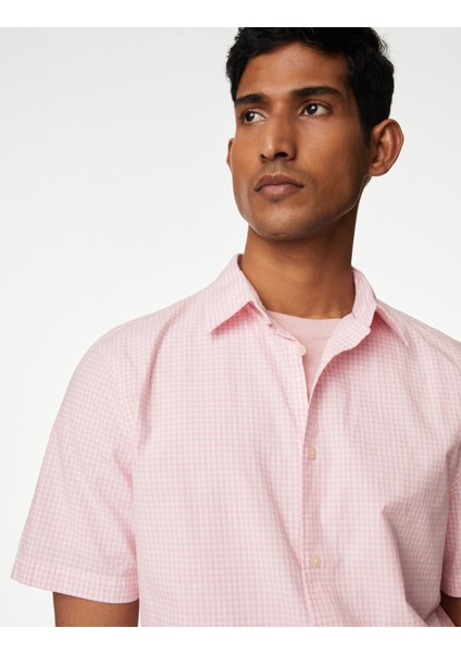 Saf Pamuklu Kısa Kollu Gömlek modelleri