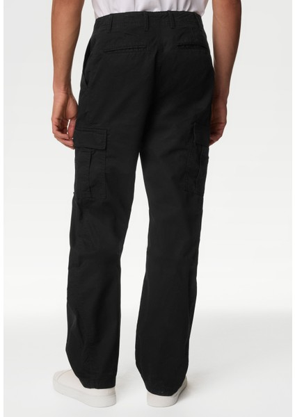 Saf Pamuklu Loose Fit Kargo Pantolon indirimleri
