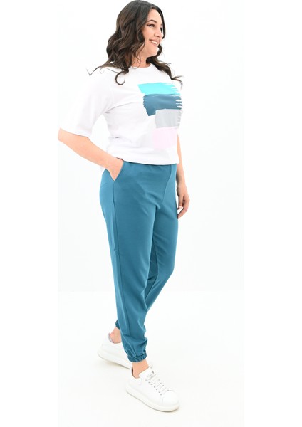 Kadın Büyük Beden Baskı Detaylı Eşofman Takımı 3695-23 modelleri