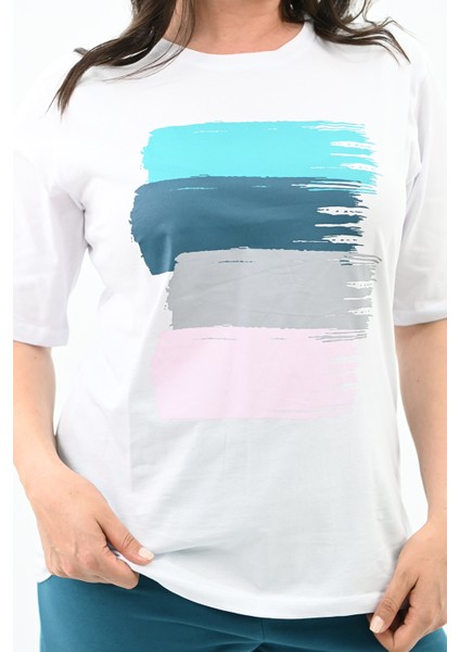 Kadın Büyük Beden Baskı Detaylı Eşofman Takımı 3695-23 indirimleri