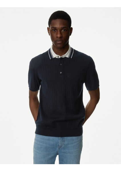 Marks & Spencer Kısa Kollu Örme Polo Yaka T-Shirt