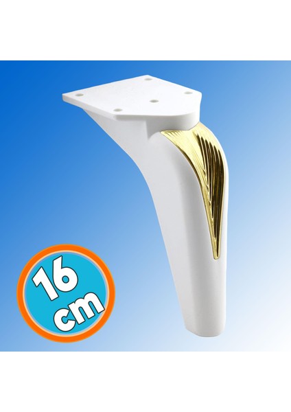 Mobilya Oturma Grubu Kanepe Sehpa Tv Ünitesi Koltuk Ayağı Baza Ayakları Beyaz Altın 16 cm
