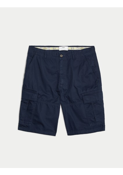 Saf Pamuklu Regular Fit Kargo Şort fırsatları