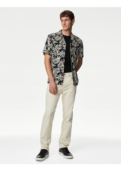 Regular Fit Kısa Kollu Keten Gömlek indirimleri