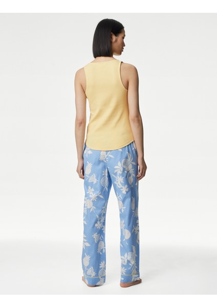 Pamuklı Desenli Pijama Takımı