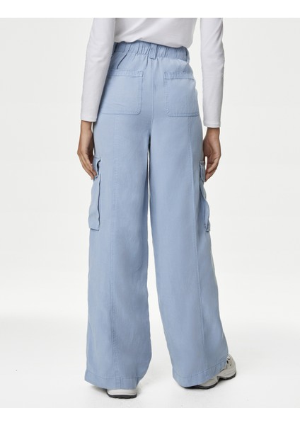 Wide Leg Keten Kargo Pantolon modelleri