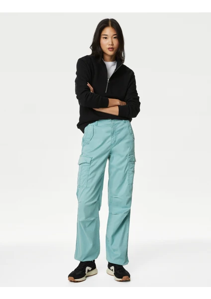 Marks & Spencer Lyocell™ Straight Leg Kargo Pantolon