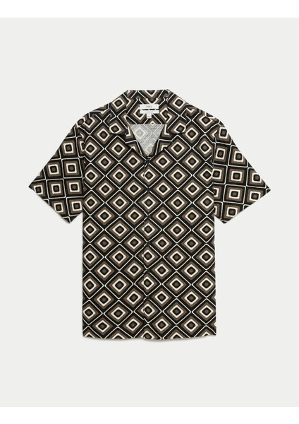 Regular Fit Kısa Kollu Keten Gömlek modelleri