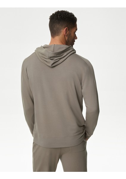 Yumuşak Dokulu Kapüşonlu Pijama Üstü fırsatları