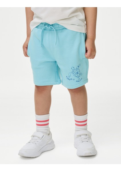 Pamuklu Beli Lastikli Şort (2-8 Yaş) modelleri