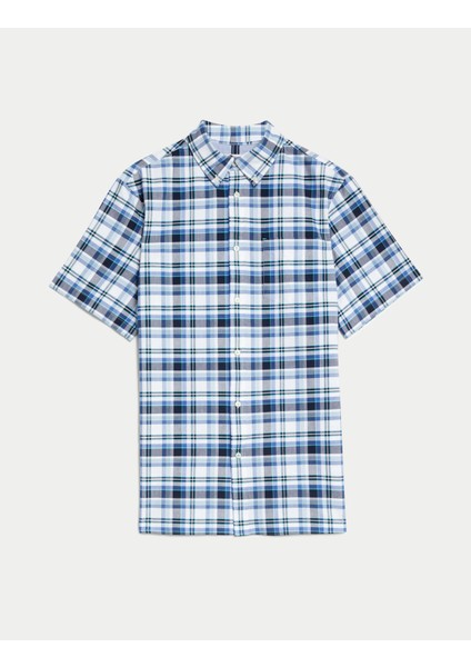 Saf Pamuklu Kısa Kollu Oxford Gömlek fırsatları