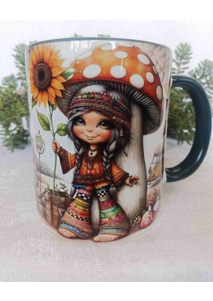 Peace Vintage Baskı Büyük Boy Kupa modelleri