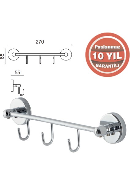 KR10-009 Karaca 3'lü Askılık