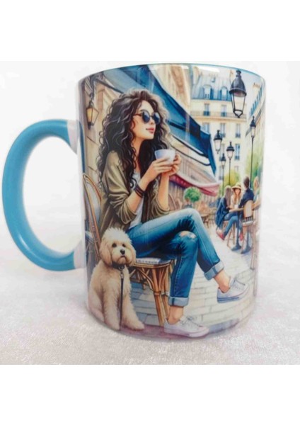 Mugs And Love Kahve Keyfii Vintage Baskı Büyük Boy Kupa